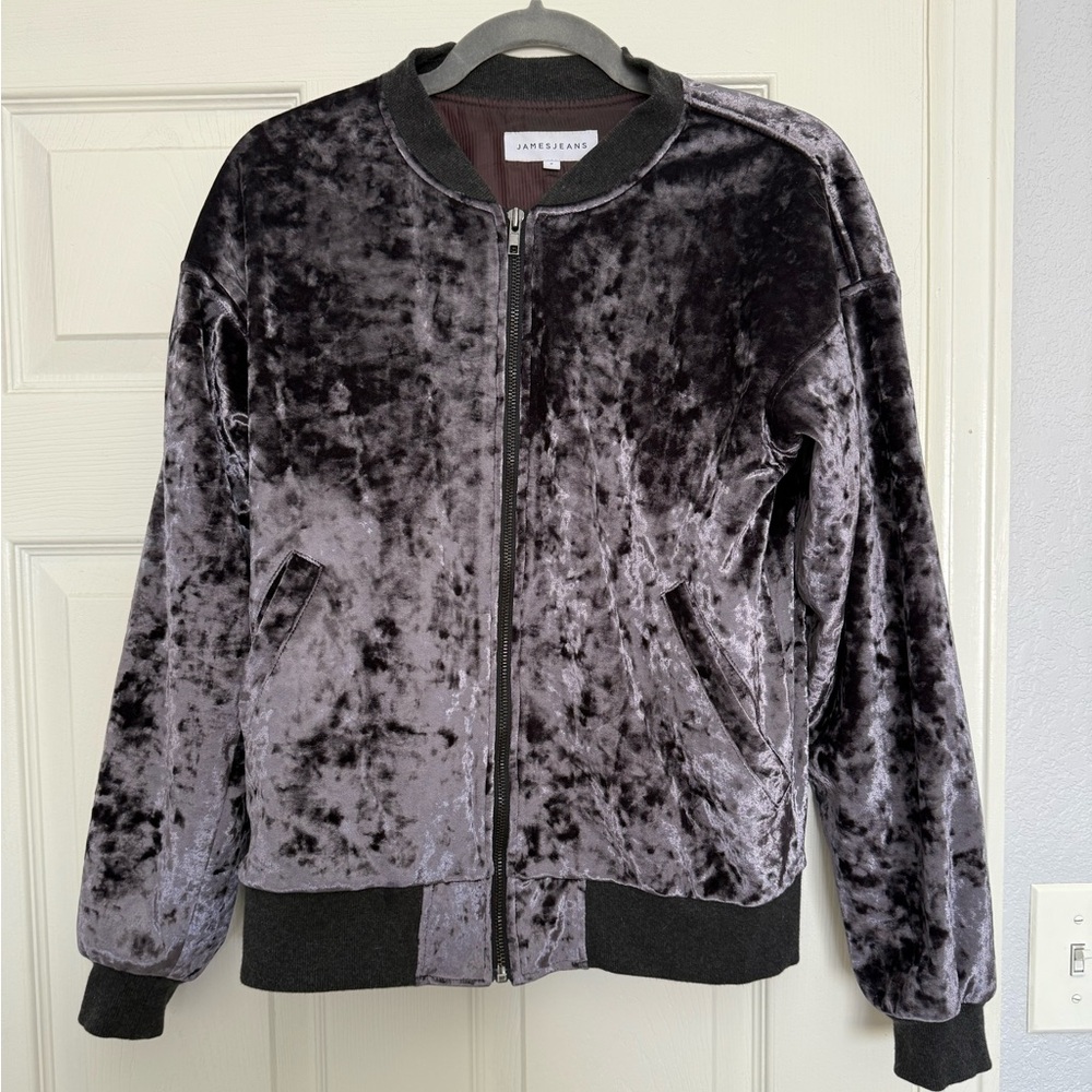 Velour Bomber Jacket